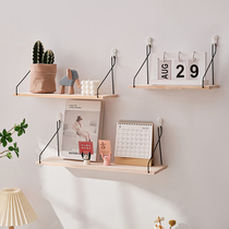 No punching wall rack shelf wall hanging simple modern living room decoration storage iron wall bedroom bookshelf