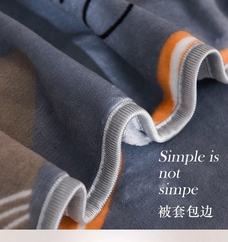 Dày gia đình nhung san hô của cặp vợ chồng nữ Bốn hai mặt chồn vàng váy ngủ cashmere luật Levin cashmere flannel chăn trên giường 1.8m - Bộ đồ giường bốn mảnh