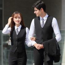 Vest with shirt set two-piece set three buckle telecom business hall mobile customer service work clothes for men and women