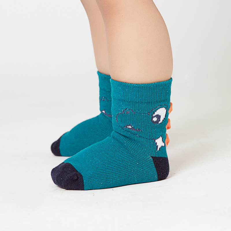 Trẻ em vớ cotton mùa xuân và mùa thu mùa đông bé trai lớn trong ống trẻ em 3-5-7-9-12 tuổi 10 vớ khủng long quần tất 3d cho bé gái