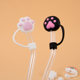 8mm Cute Straw Cap Silicone Straw Cover Glass Straw Stopper Protective Cover Plug Dust-proof Dust-proof Cap Straw Cover