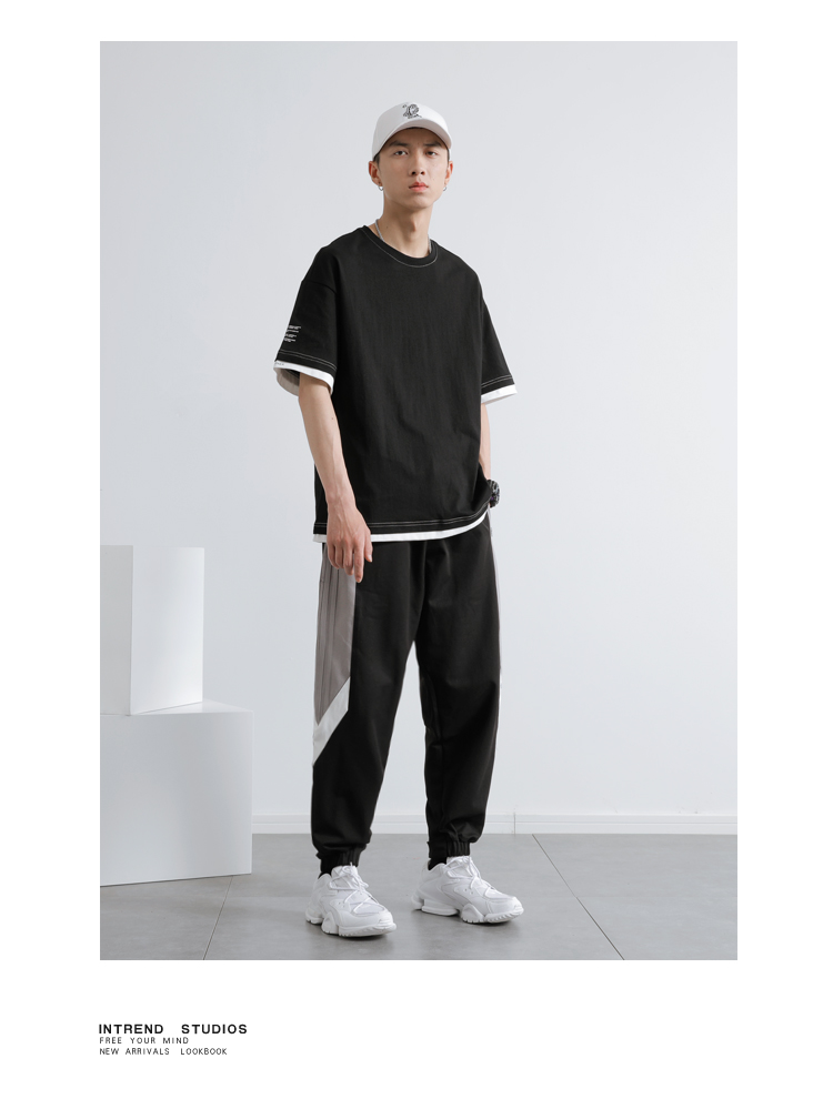 Tide thương hiệu quần bó sát nam mỏng phần thường xuyên quần ống chân chân quần hip-hop quần xu hướng quần harem quần thủy triều - Crop Jeans quần áo thời trang