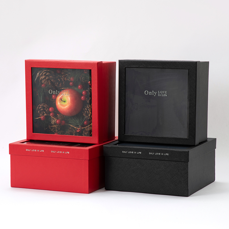 Christmas Trendy Fruit and Flower Box Large Square Gift Box High-End Heart-Shaped Box Packaging Box Gift Box Empty Box