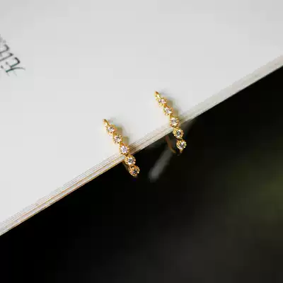 No ear hole painless mosquito coil ear clip silicone cushion invisible temperament Joker daily zircon simple earrings earrings