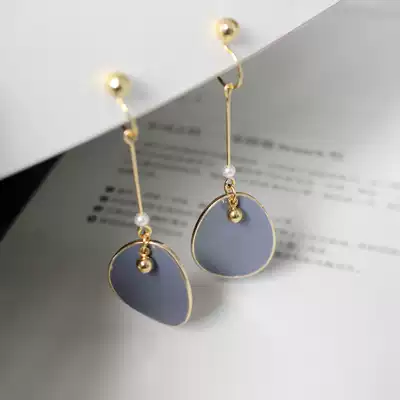 Handmade no ear piercings, painless silicone mosquito coil ear clip, long version of haze blue atmosphere, simple ear clip, earring earrings