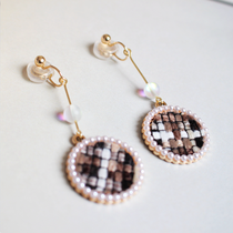 Autumn and winter handmade earhole-free silicone mosquito coil ear clip woven wool retro Korean long earring earrings