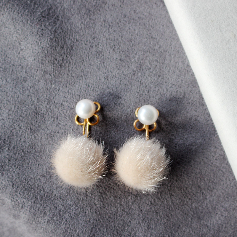 Handmade hand for original custom gross ball without pain Mosquito Coil Pan Ear Clip Pearl Invisible Ear Clip Without Earring Earrings