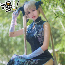 Spot edge of the empty cheongsam COS spring dome girl dress Hand-made costume headdress Fan socks shoes