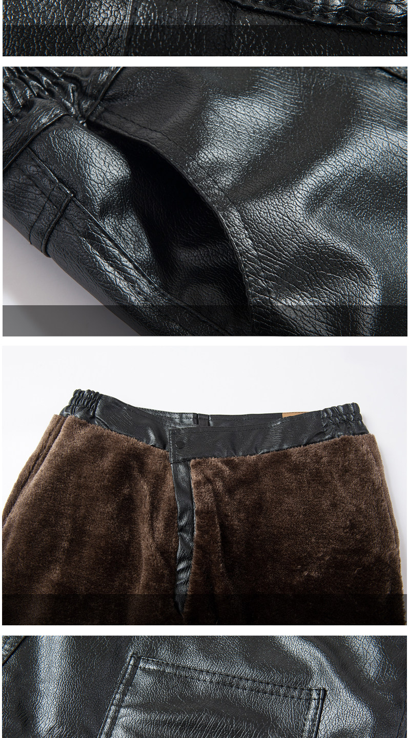 Pantalon cuir homme droit pour hiver - Ref 1482211 Image 14