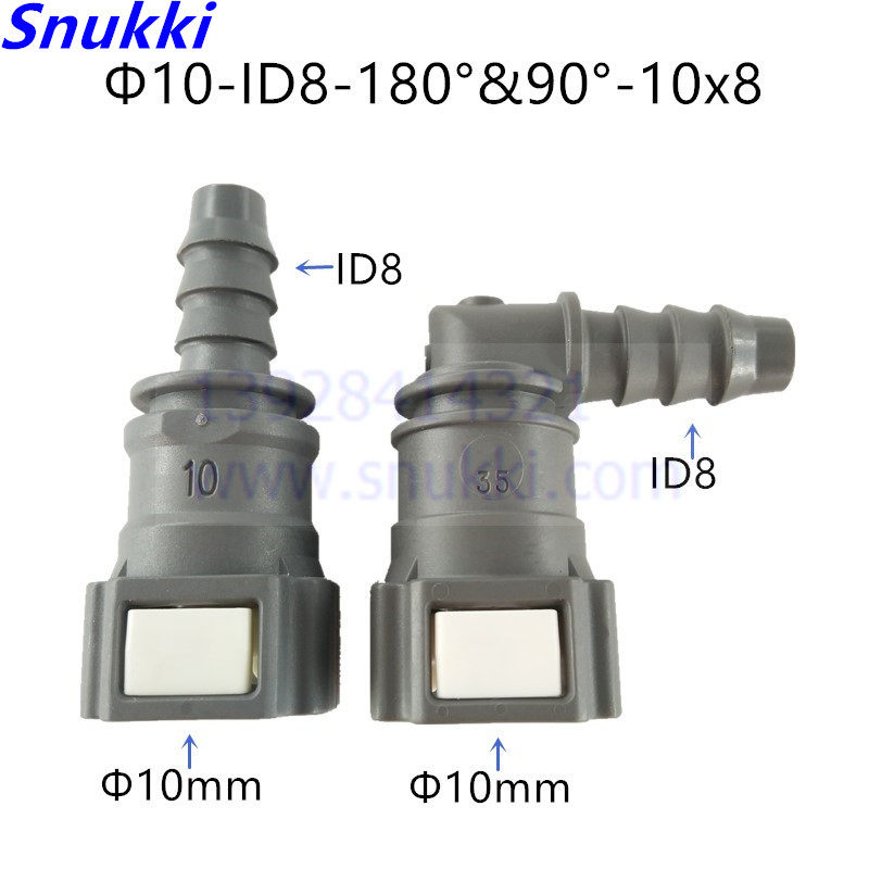 D10 ID8 fuel tubing quick joint bilateral white snap fit inner diameter 8 nylon pipe oil road quick insert mother head