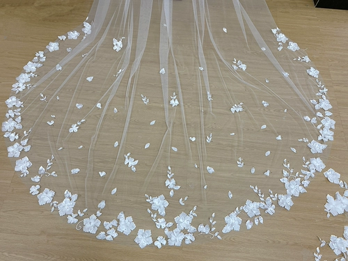 Корейская свадебная кружевная вуаль в Корейском стиле, 3D цветок, супер сказочный стиль, длинный головной убор мечты, реквизит для фотосессии