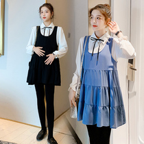 Pregnant women autumn suit fashion models cover the stomach does not show pregnant women dresses Foreign age-reducing pregnant women tops autumn and winter