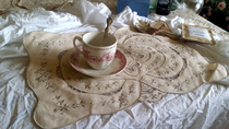 New 2016 September] New] 1980s Handmade] Exported British hand embroidered placemats Coaster Coaster