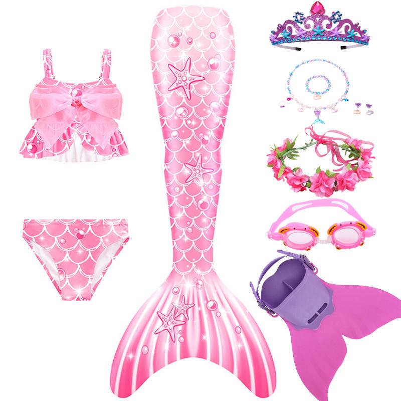 New Girls' Ariel Mermaid Bikini Tail Beach Spa Vacation Photo Shoot Dress Two-Piece Swimsuit