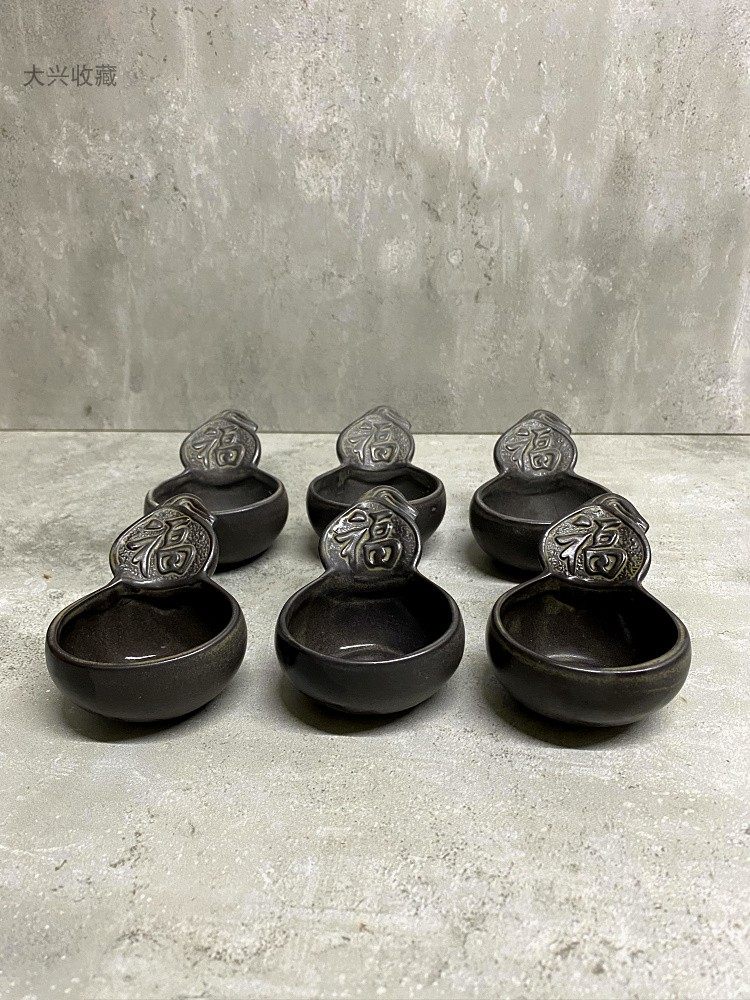 Daxing collection Chaozhou stock high temperature underglaze color hand-painted teacup Pu'er cup pure handmade kung fu teacup purple sand cup