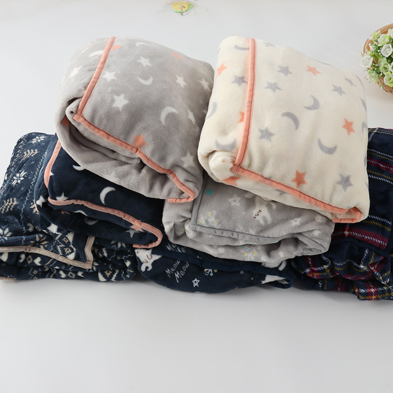 Foreign Trade Lady Soft Flannel Thickened Coral Suede Long Sleeve Long Version Sleeping Robe Home Sleeping Skirt Cover Blanket Winter To Ankle