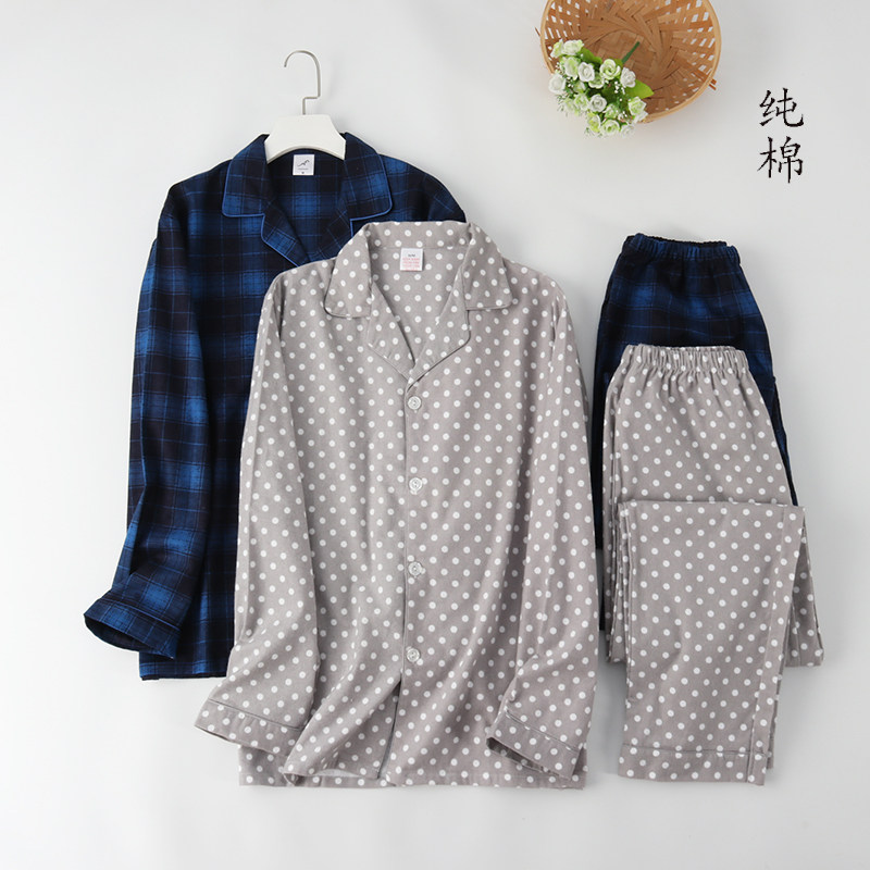 Foreign Trade Men's Pure Cotton Milled Plush Cotton Flannel Long Sleeves Long Pants Pyjamas Palate Clothing Home Suit Warm Autumn Winter Great Size