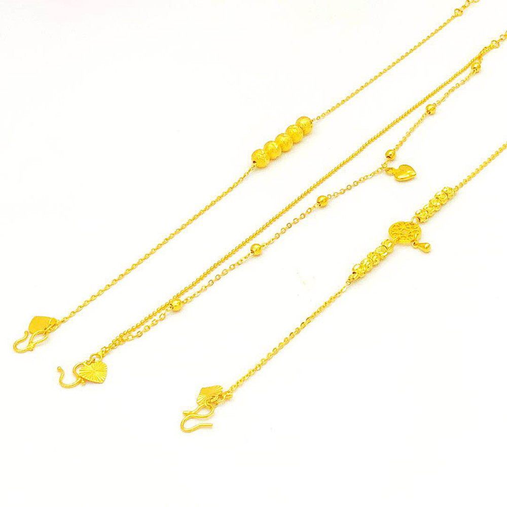 Việt Nam Shajin vòng chân nữ mạ vàng chính hãng 999 giả vàng nguyên chất Vàng mắt cá chân Chuỗi 24k dài phai màu trang sức lắc chân nữ hàn quốc