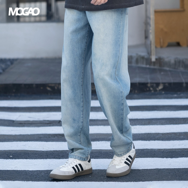 【百貨店と同じスタイル】Mogo 25 夏物 メンズ レトロ ルーズフィット ベーシック クロップドジーンズ A21172901