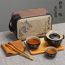 Fast guest cup teapot ceramic kung fu tea set one pot two cups portable office travel tea set custom logo
