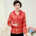 Quần áo phụ nữ mùa thu và mùa đông cotton mới áo khoác dài tay Trung Quốc Quốc gia gió mẹ mẹ thổ cẩm