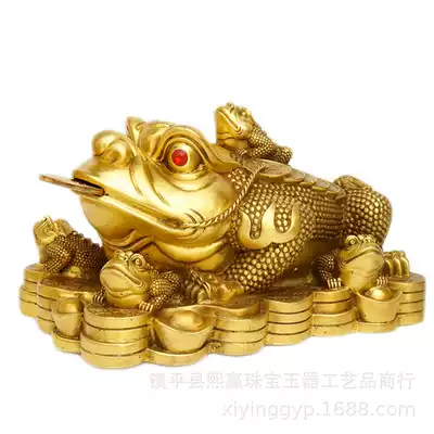 Pure copper gold Chan fortune ornaments gold cicada shop opening gift town three-legged toad home decoration living room shop