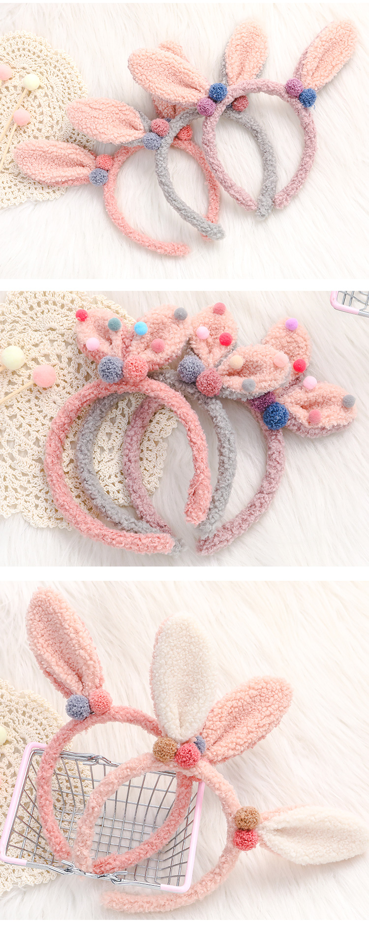 Mùa đông trẻ em headband lông thú dễ thương tai thỏ dễ thương phát hành thẻ bé gái headband phụ kiện tóc mũ shop bán dây buộc tóc đẹp