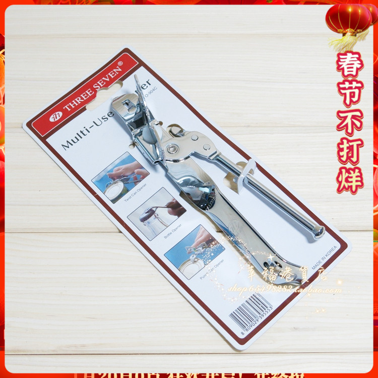 Golden Crown Seller Korea 777 THREE SEVEN Can Opener Multifunctional Simple Corkscrew Opener Can Open