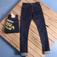 17oz nặng màu gốc nguyên bản màu đỏ tai tannin nam vừa vặn với quần denim thẳng K12-K656 Đường phố Harajuku style bụi bặm nam