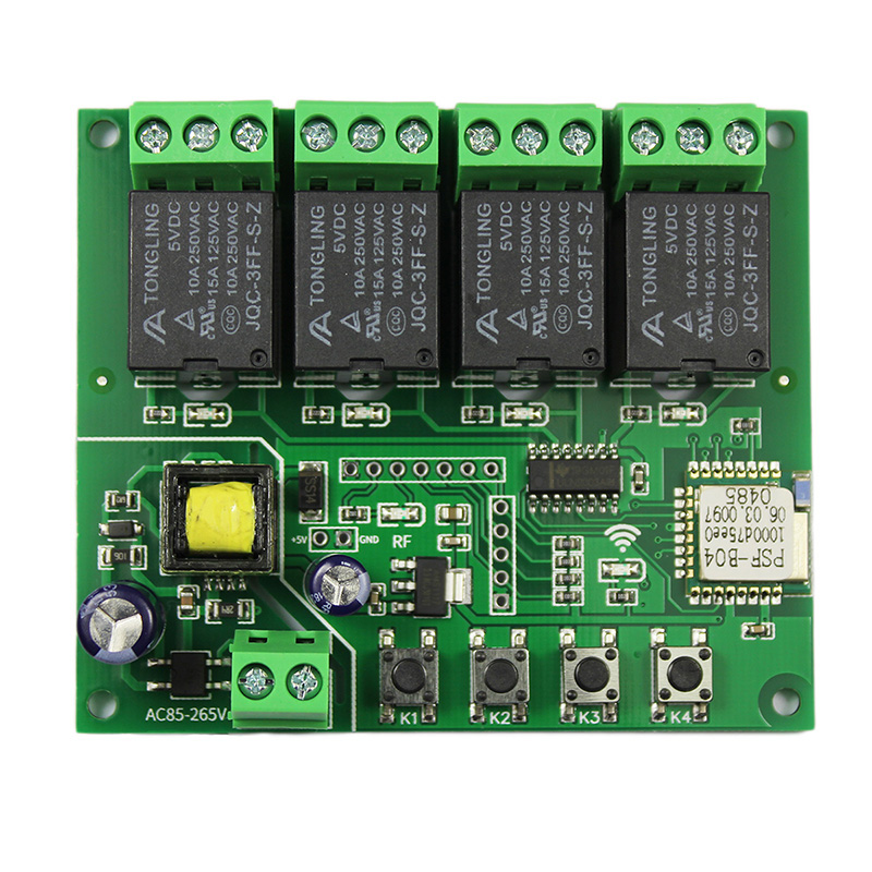 Easy micro-connection mobile app remote remote control smart switch 4-way relay four-way wifi module 220v