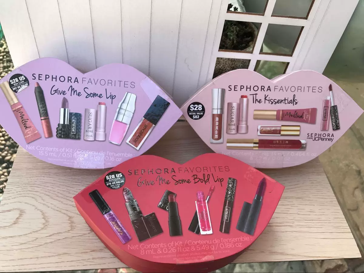 Sephora, набор, глянец для губ, популярная помада, США, уход за губами