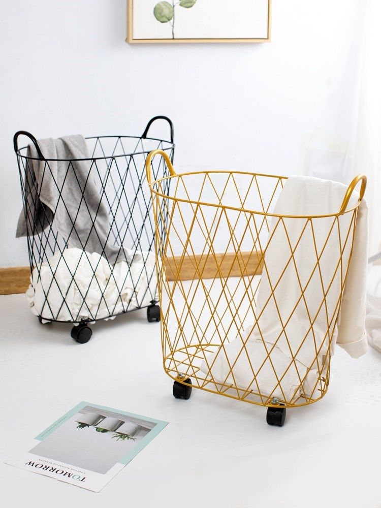 Frame storage basket iron frame Nordic wind creative dirty clothes basket household sundries basket ins bath utensils bucket