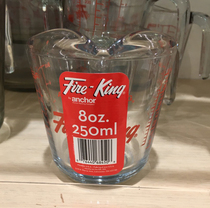 American Anchor Hocking Fire-King 500ml Glass measuring cup 250ml water cup