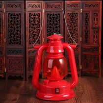 Wedding charging lantern retro horse lantern wind light Big Red Lantern wedding portable dry battery camping light LED lamp head