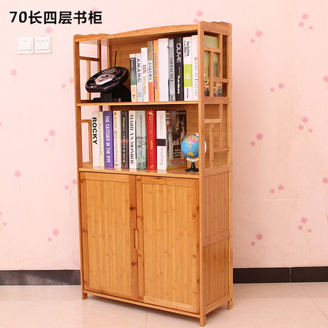 Bamboo tủ sách tủ sách với cửa tủ sách kệ tủ sách với ngăn kéo tủ khóa học linh hoạt vào lò vi sóng giá lò - Buồng tủ nhựa 3 ngăn