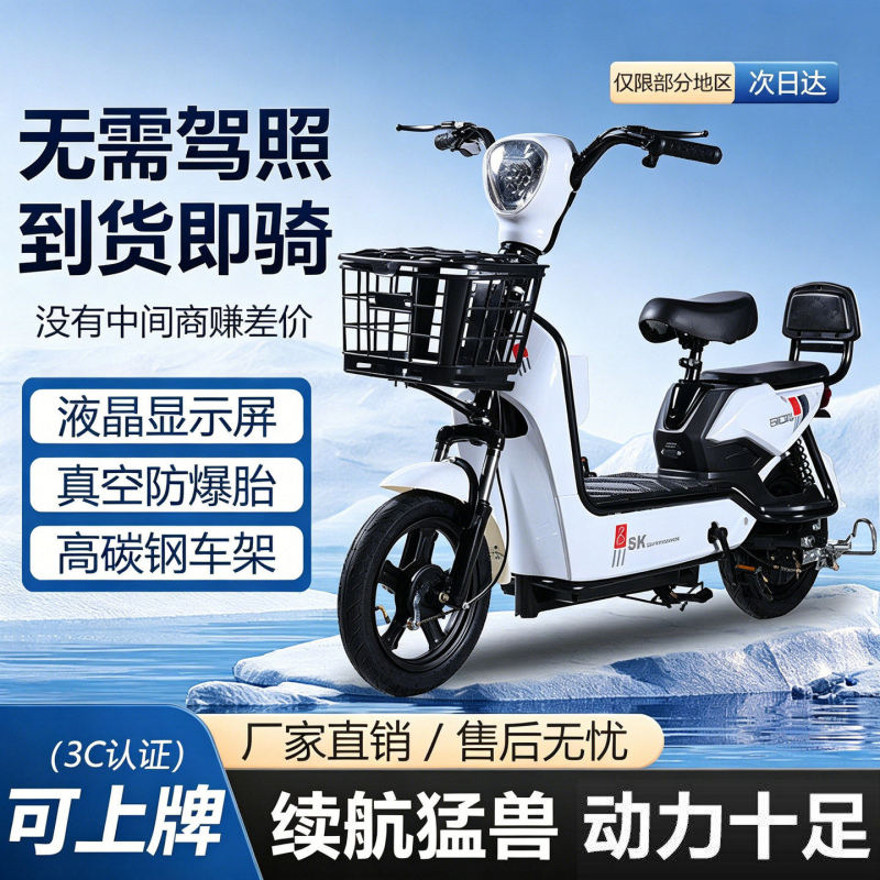 2026 New Model Golden Eagle Electric Bicycle, New National Standard, Can Be Registered, Suitable for Daily Commuting, Two-Wheeled Electric Vehicle