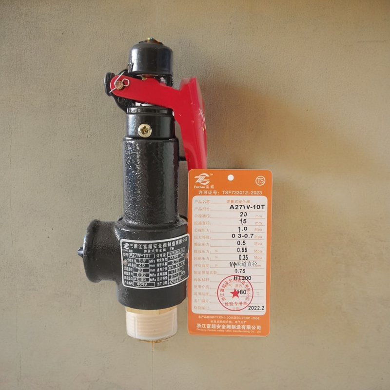 Зhejiang Fuso Gas Storage Safe Safety Valve A27W-16T Steam Boiler Rolling Valve Spring Thread Manual DN20