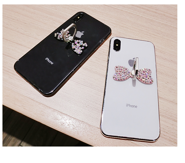 Điện thoại di động vòng khóa khung nữ mô hình 7 quả táo 8 phổ oppo ngón tay khóa vòng 6 vỏ x nữ kim cương ip vòng khóa vivo - Nhẫn nhẫn bạc pnj