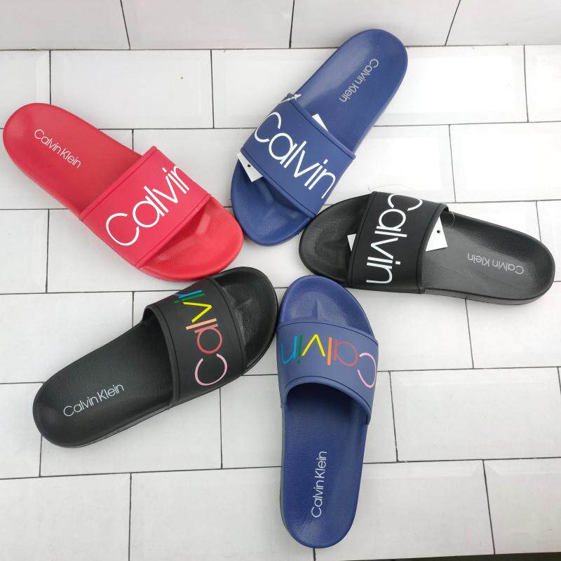Summer and American tides Slippers Personality Color Mark Sports Slippers Beach Slippers can be stained with water side slippers Male slippers