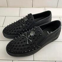 Breathable board shoes mens casual shoes personalized rivets a pedal lazy shoes trend versatile breathable low-top shoes mens shoes