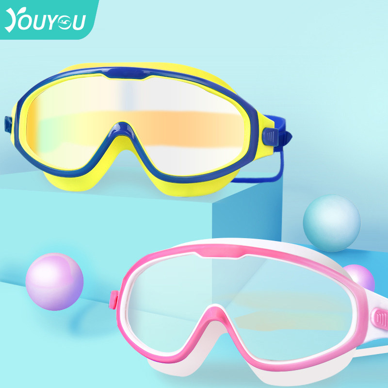 Swimming children swimming glasses boys and girls transparent large frame swimming glasses swimming glasses large children's swimming glasses with earplugs