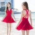 Bạn bơi áo tắm nữ bảo thủ một mảnh áo tắm che bụng nóng mùa xuân kiểu váy phẳng góc thon gợi cảm ngực nhỏ thu thập - Bộ đồ bơi One Piece Bộ đồ bơi One Piece