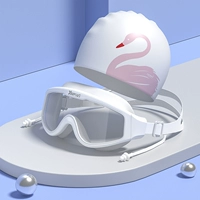 Прозрачный лебедь, плавательная шапочка, ушные наклейки, беруши