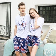 Youyou couple quần đi biển nam nhanh chóng nghỉ mát bên bờ biển lướt sóng quần bơi kích thước lớn quần bơi nữ quần short đấm bốc mùa xuân - Quần bãi biển