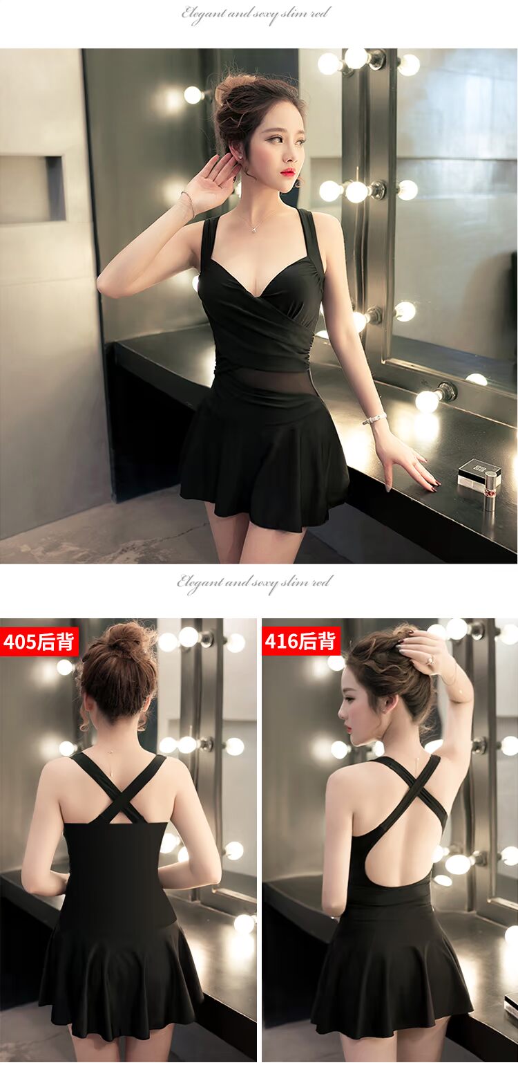 Bạn bơi áo tắm bảo thủ bụng bầu ngực nhỏ đã gầy tập hợp thép tấm một mảnh kiểu váy cỡ lớn gợi cảm áo tắm suối nước nóng - Bộ đồ bơi One Piece đồ bơi nữ liền thân dài tay quần dài