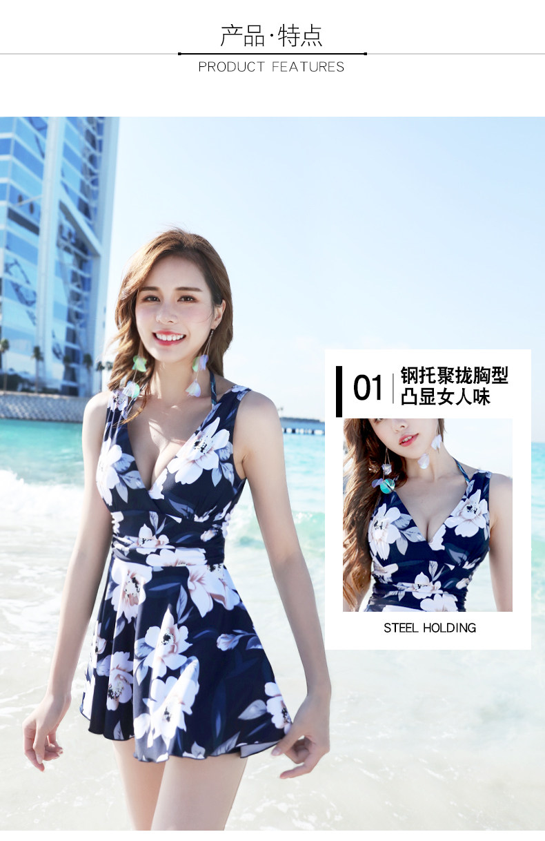 Bạn mặc đồ bơi nữ một mảnh kiểu dáng gợi cảm mỏng che bụng phẳng bảo thủ đồ bơi đi biển tắm nước nóng mùa xuân Hàn Quốc - Bộ đồ bơi One Piece áo bơi liền thân đẹp