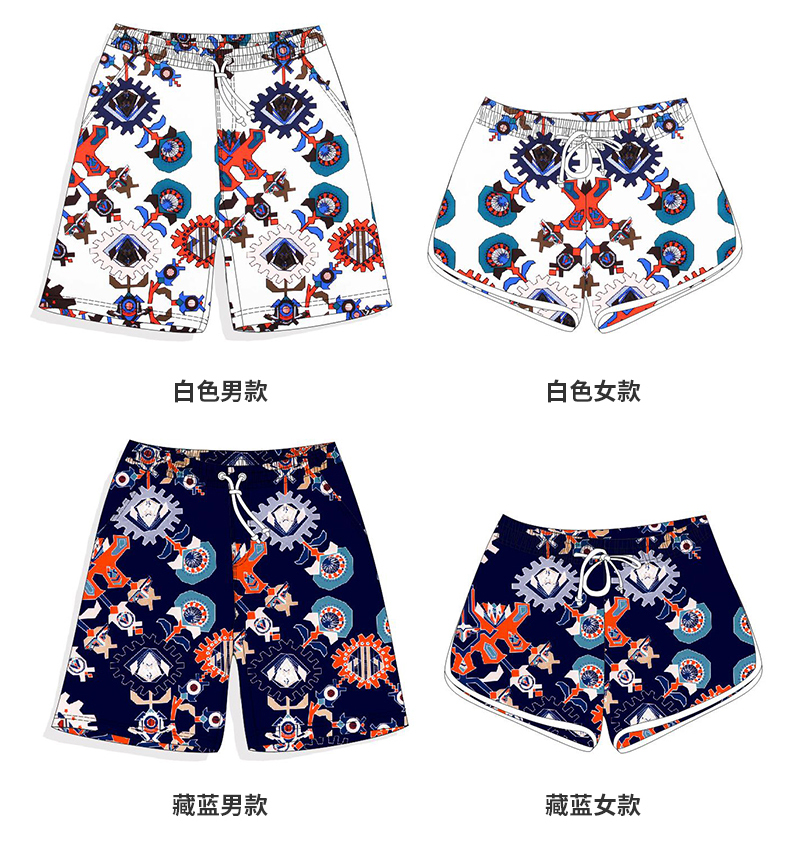 Youyou couple quần đi biển nam nhanh chóng nghỉ mát bên bờ biển lướt sóng quần bơi kích thước lớn quần bơi nữ quần short đấm bốc mùa xuân - Quần bãi biển 	quần đi biển gia đình