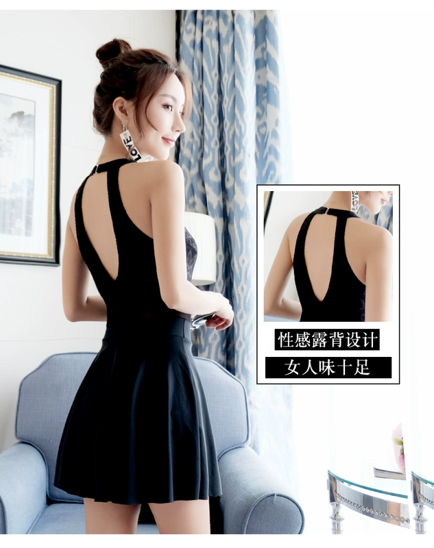 Áo tắm Bà Xiêm Váy Boxer bảo thủ Đầm che bụng Slim Sexy Kích thước lớn Ren nóng mùa xuân Hàn Quốc Đồ bơi - Bộ đồ bơi One Piece