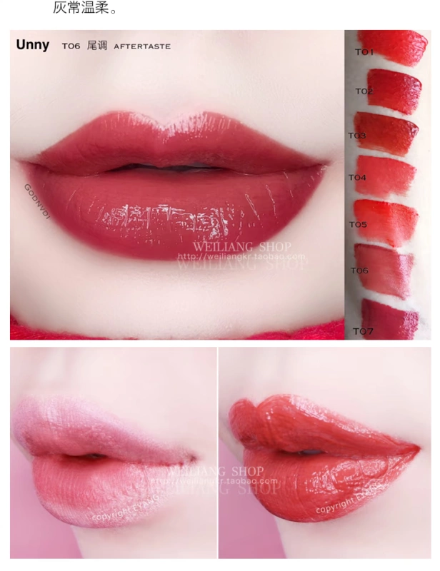 Hàn Quốc unny lip glaze đích thực nhuộm môi lỏng không dễ tẩy trắng lâu trôi màu bí ngô cắn son bóng - Son bóng / Liquid Rouge 	son bóng bobbi brown