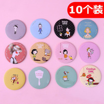 Mini small mirror Cosmetic Mirror Portable Carry-on folding dorm student carry-on with female round holding dresser